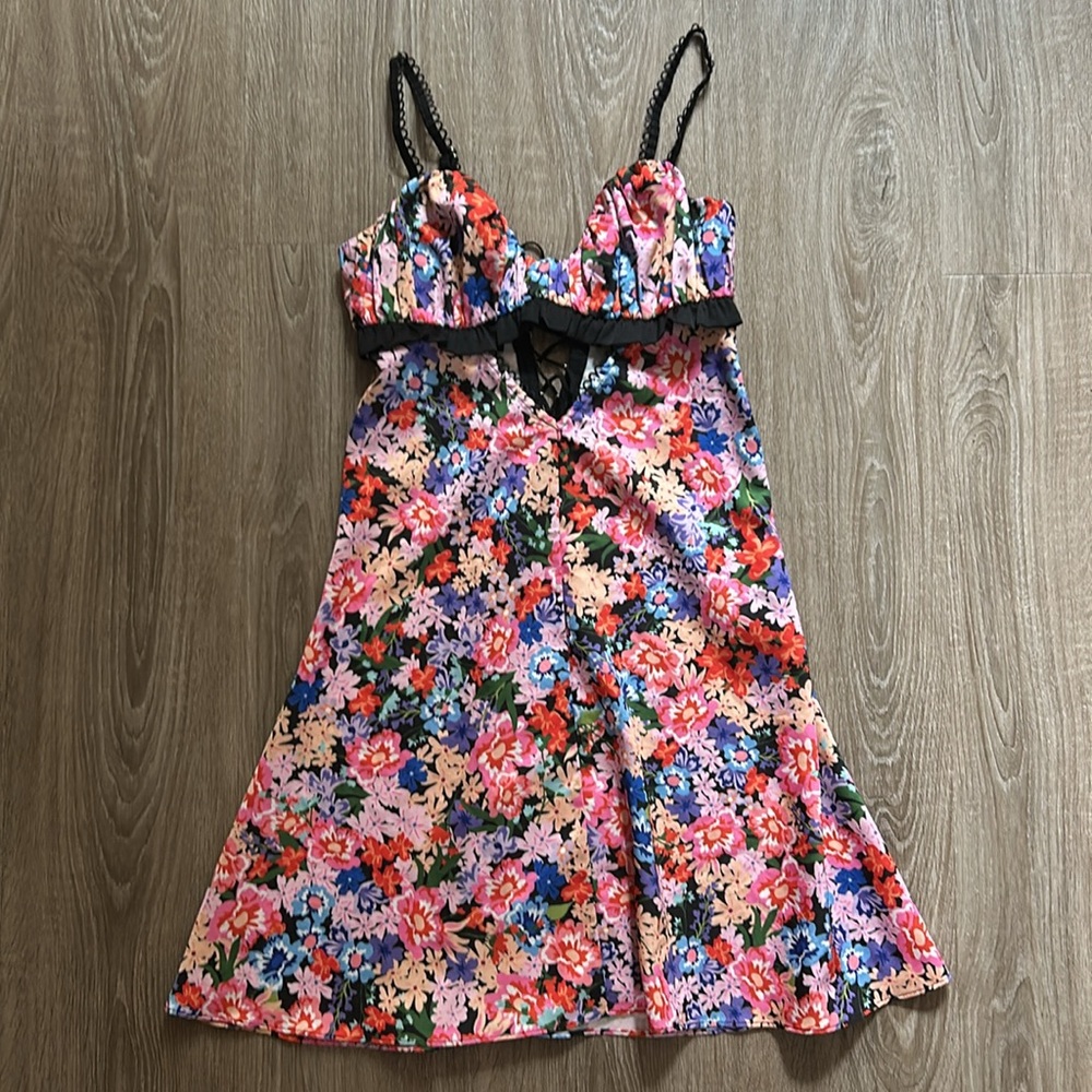 For Love and Lemons Floral mini dress